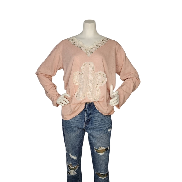 POL Tops - NWT POL Zinnia Pink Floral Patchwork Boho Long Sleeve Top Small